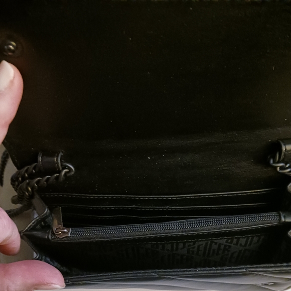 Black Leather Chain Wallet - Picture 3 of 7